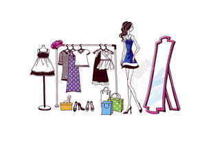 免费下载手绘女孩衣服模板 EPS格式编号17862390，尽在千图网